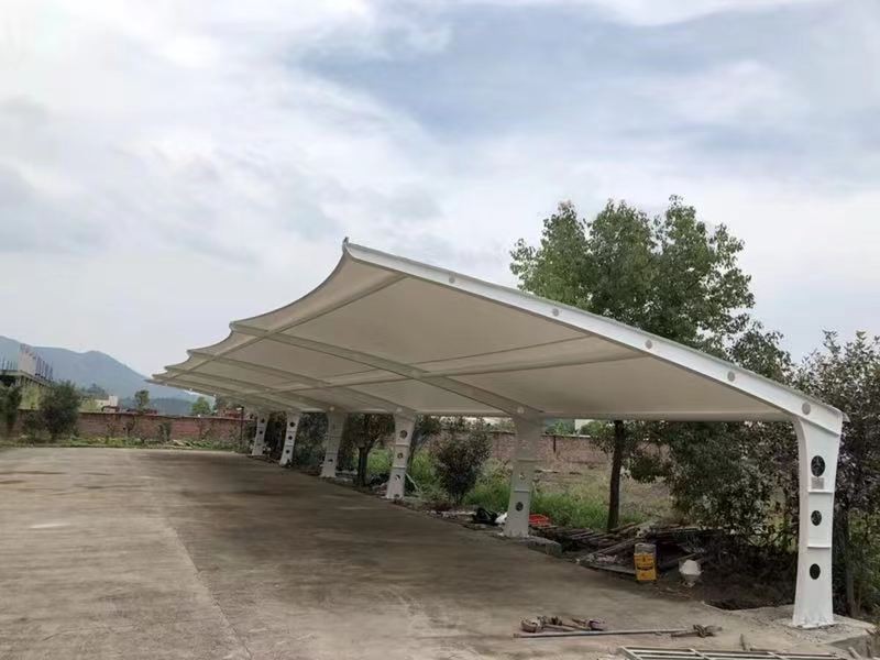 扬州经济技术开发区小区改造停车棚工程，膜结构非机动车棚定制厂家-2